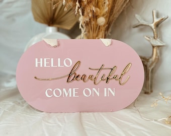 3D Reversible Open Close Hanging Door Sign, Double sided We're Open / Closed, Beauty Acrylic sign, Business Aesthetic Door Sign, Salon sign