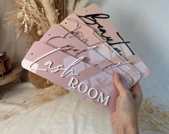 Custom 3D Acrylic Sign, Beauty Salon Door Sign, 3d Salon Door Plaque, Treatment Room Door Sign, Lash brow Acrylic door sign, Aesthetics sign