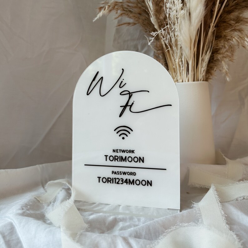 Wifi Sign for Home & Small Business, Wifi Acrylic Sign, Wifi Access ...
