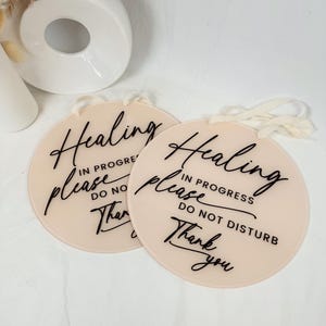 Custom Round Acrylic Sign, Office Door Hanger, Treatment in Session, Do Not Disturb Sign, Lash & brow Acrylic door hanger, in progress sign