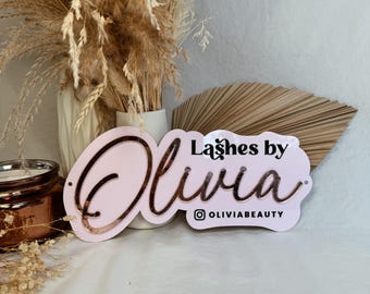 Custom 3D Acrylic Sign, Double Layer Acrylic Beauty Sign , Lash Brow Acrylic Logo Sign, Custom Salon Name Sign, Wall Aesthetic Acrylic Sign