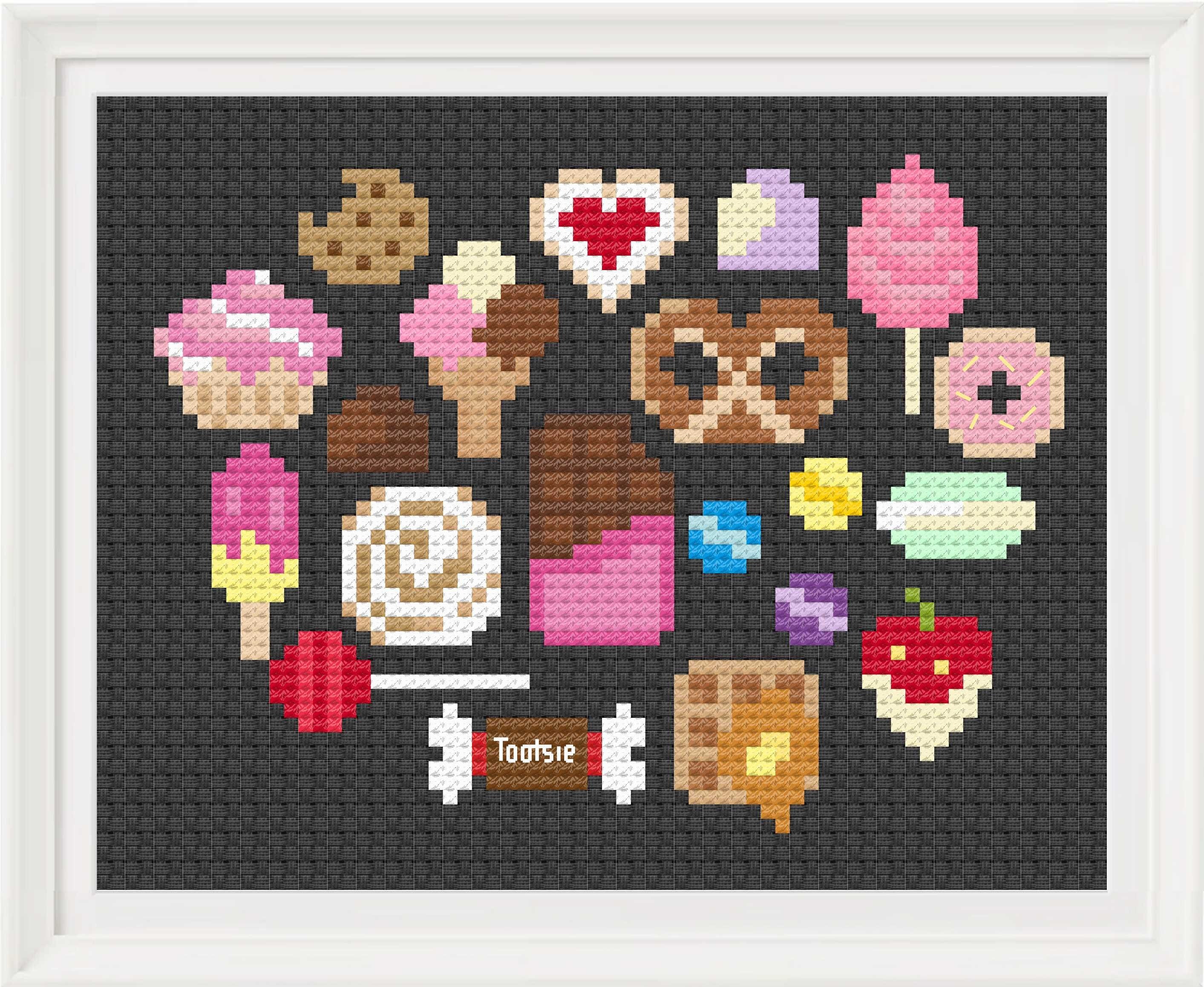 Sweet Treats, Candy Cross Stitch Pattern, Easy Cross Stitch Pattern 31 ...