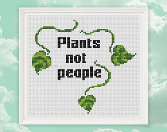 Plantas, No Personas, Patrón Punto de Cruz Plantas, Patrón Punto de Cruz Fácil - 4 Colores - PDF