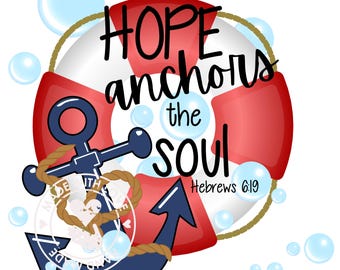 A esperança ancora a alma: download digital PNG, estampa para camisetas