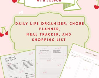 Planejador de Vida Diária Gratuito: Lista de Tarefas, Lista de Compras, Rastreador de Alimentos (Download Digital)