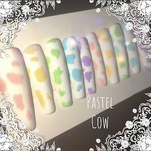 Pastel Cow Nail Set