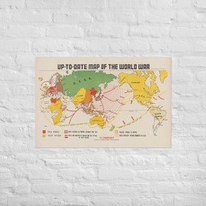 World War II Map Poster - Vintage Wall Art - Wall Poster