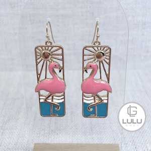 Pink Flamingo Earrings, Flamingo Earrings, Bird Earrings, Pink, Beach, Vacation Earrings, Tropical, Vacay, Bird, Cruise