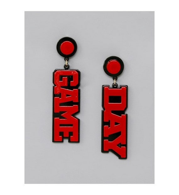 Game Day Earrings for Women, Acrylic Football Earrings Game Day