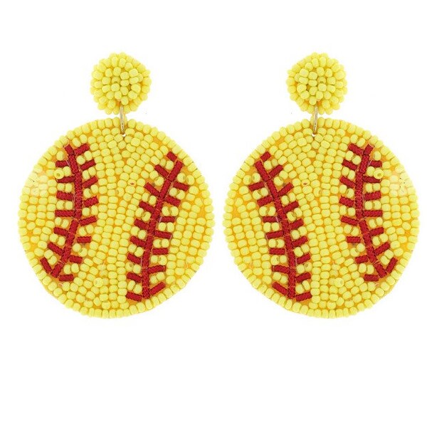 Yellow Bead Earrings Etsy