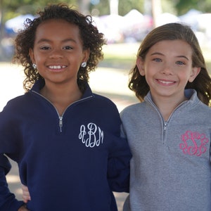 Youth Monogram Quarter Zip , Personalized Clothing, Emboridery, Monogram, Personalized Quarter Zip Sweatshirt, Initials, Gift, Youth