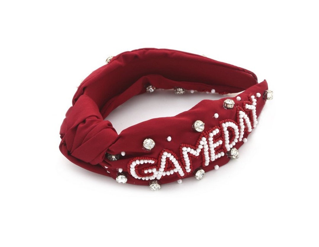 Gameday Burgundy & White Headband Knot Headband Game Day Etsy