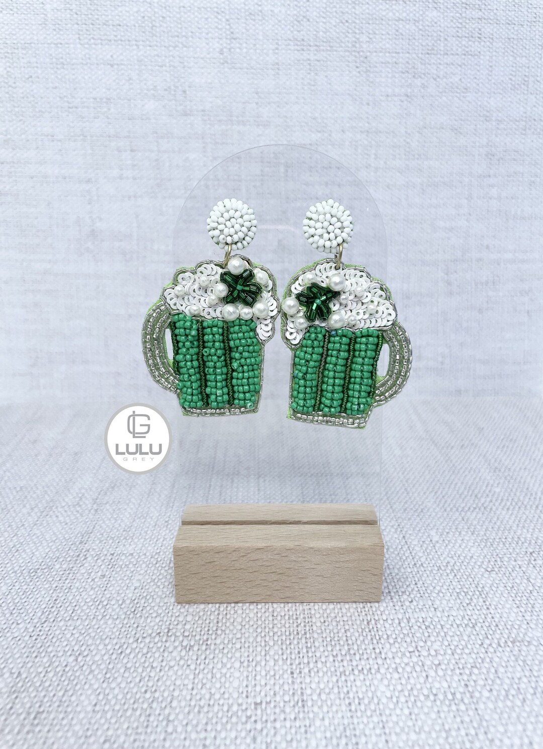 St. Patrick's Day Earrings, St. Patrick's Beer Pitcher Earrings, Beer
