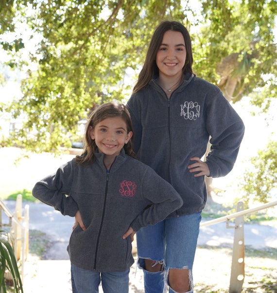 Monogrammed Fleece Jacket, Youth Fleece Jacket, Adult Fleece 