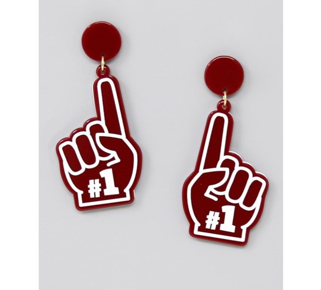 Maroon and White Game Day Earrings Acrylic Earrings Maroon Etsy