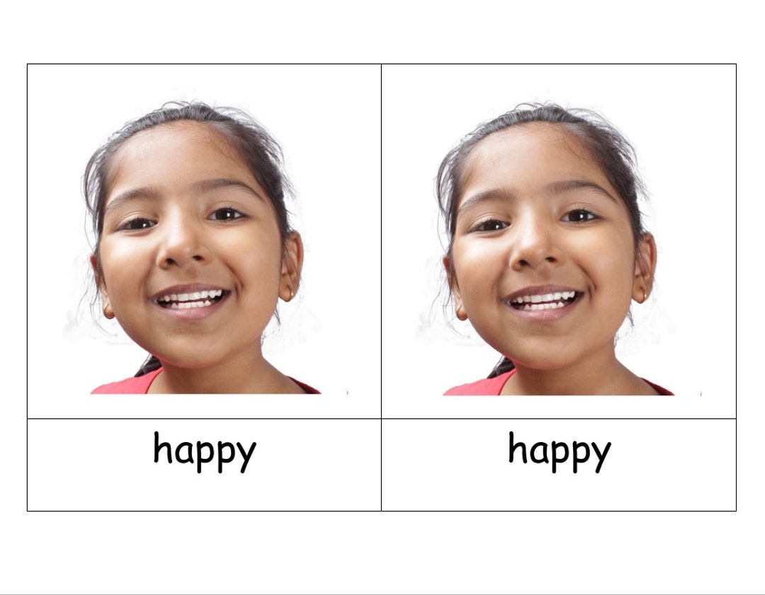 PRINTABLE Emotions Flashcards Real Photos Matching - Etsy