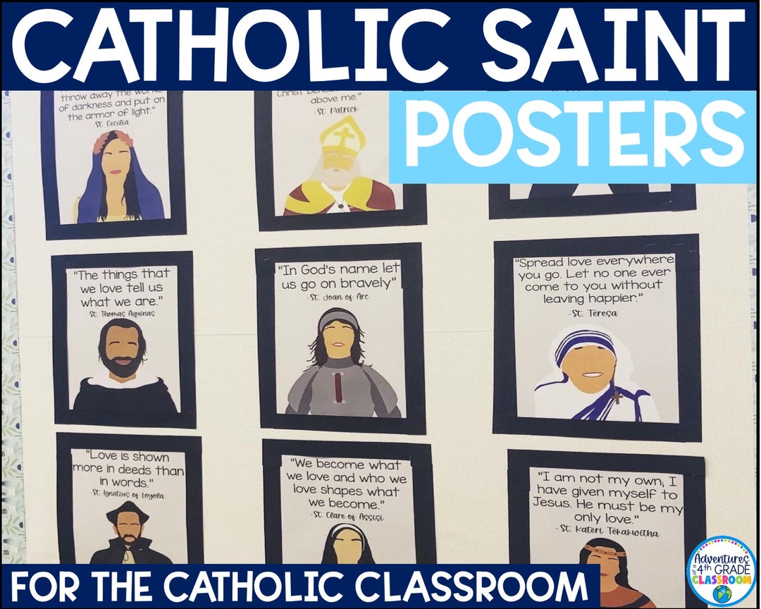 Catholic Saint Posters Classroom Decor Etsy