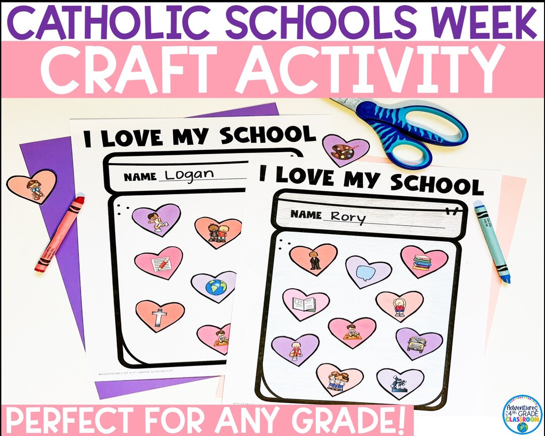 Catholic Schools Week Craft | Heart Jar Activity - Etsy