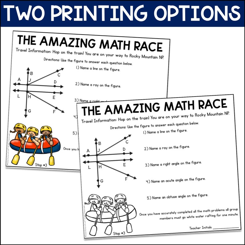 Lines and Angles Review Measuring and Creating Angles Etsy