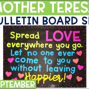 Catholic Bulletin Board Set | Mother Teresa | September
