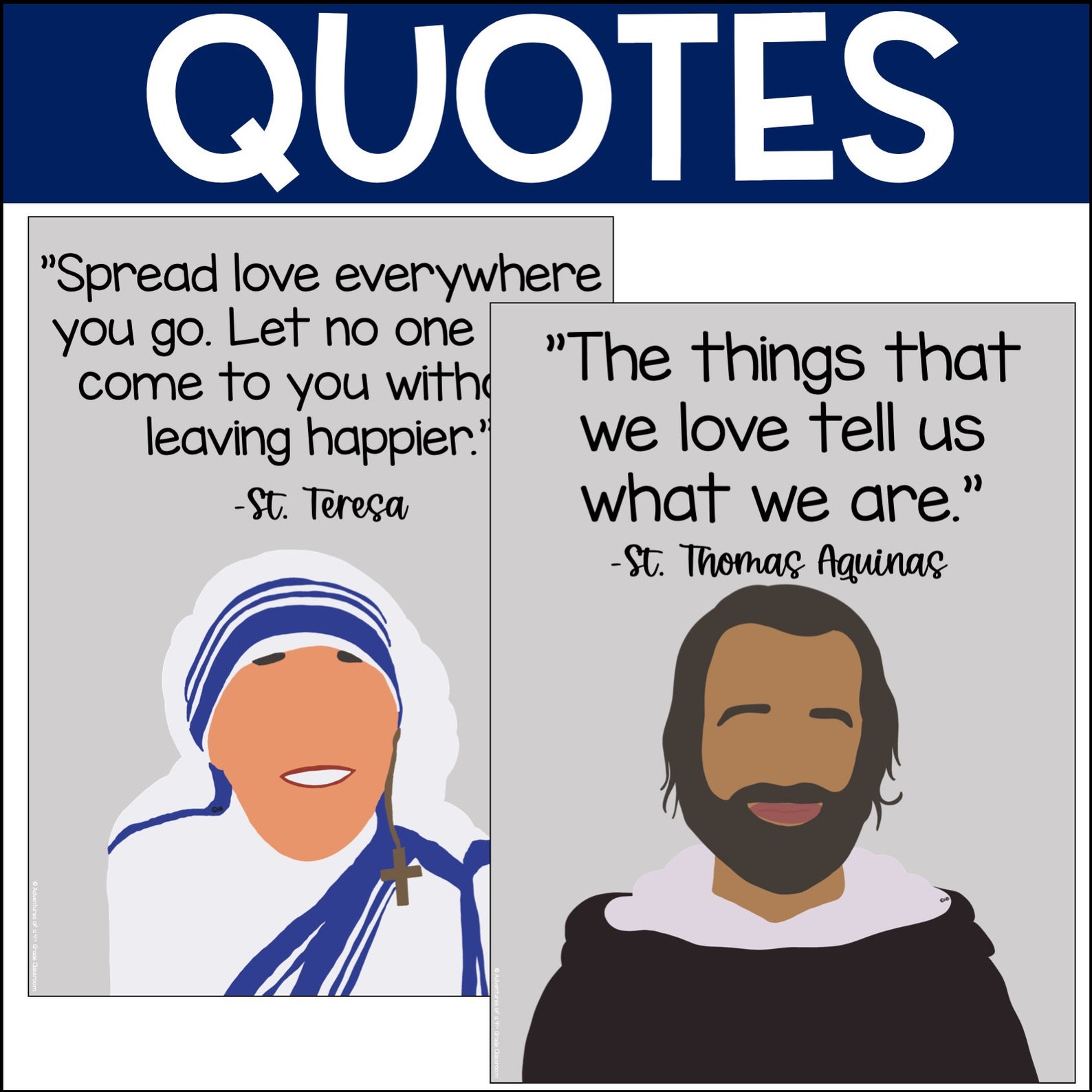 Catholic Saint Posters | Classroom Decor - Etsy