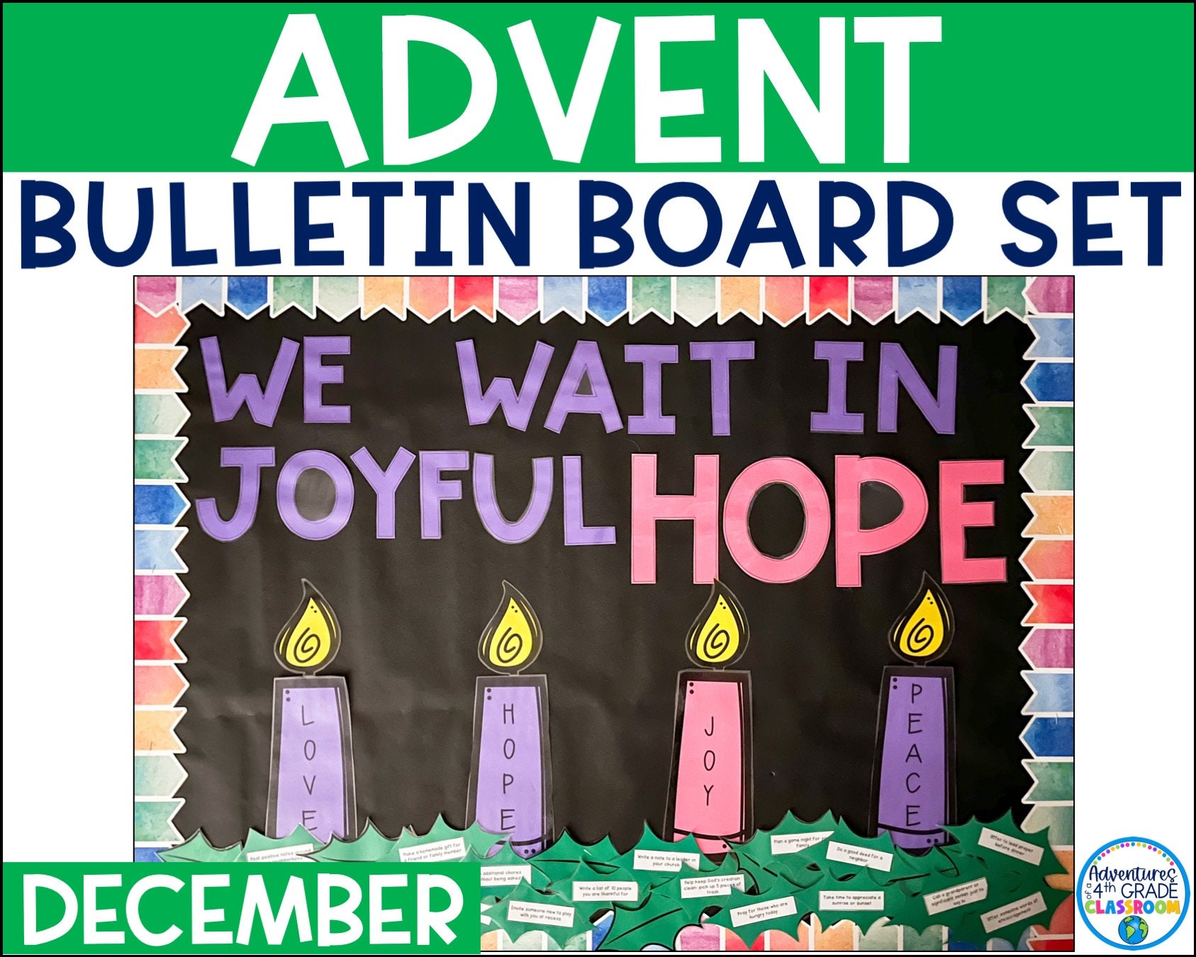 Advent Bulletin Board Set Etsy