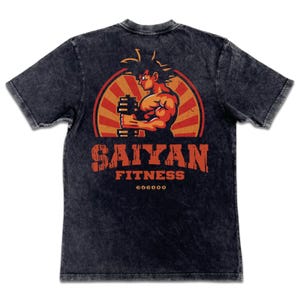 Vintage Anime Gym T-Shirt: Heavyweight Cotton Blend, Retro Graphic