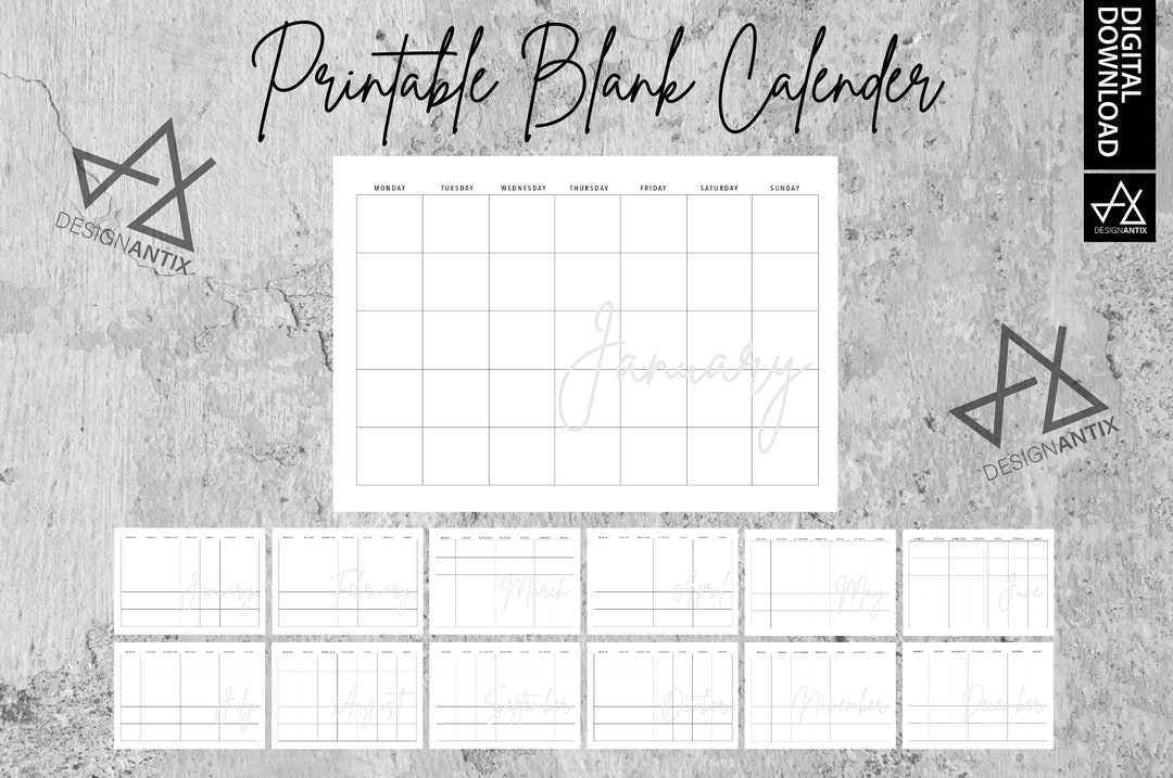 monthly-printable-blank-calendar-a4-size-minimalistic-modern-cursive