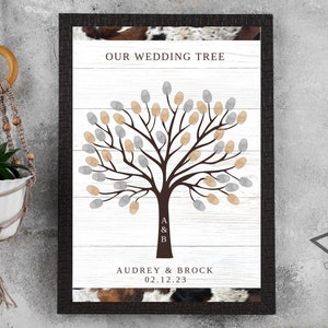 Wedding Tree Guest Book, Fingerprint Guest Book, Wedding Tree Editable, Printable Template