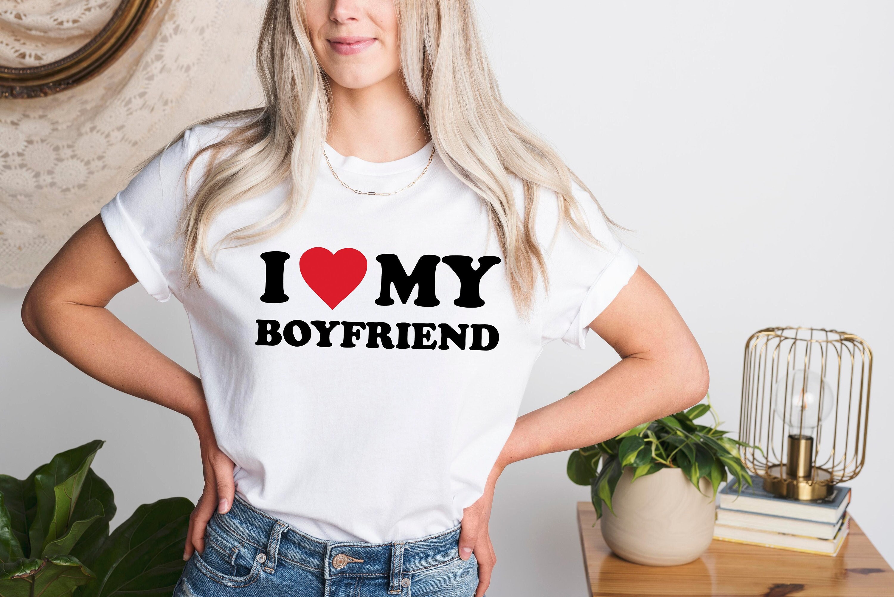 Discover I Love My Boyfriend T-shirt, I Heart My Boyfriend Shirt, Valentine's Day Shirt