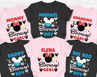 Disney Family Minnie Mickey Birthday Shirts, Family Matching Mickey Minnie Birthday Shirts, Birthday Boy Family Shirt, Disney Birthday Squad