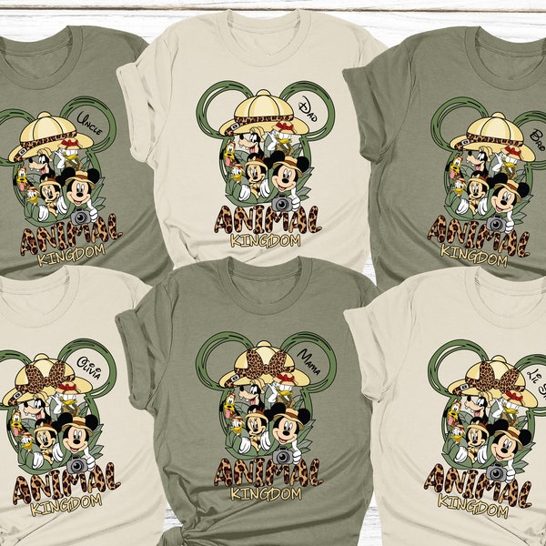 Chemise personnalisée Animal Kingdom Safari 2024, chemise safari voyage Disney, chemise famille assortie, t-shirts famille Disney, chemise Disneyland, Disney World