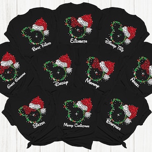 Personalized Disney Family Christmas Shirts, Christmas Disney Vacation, Family Christmas Party, Christmas Gift, Christmas Mickey Minnie Tees