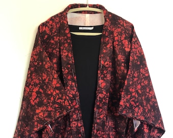 Vintage Kimono Haori / Red and Black