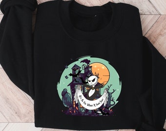 Halloween Sweatshirt, Cool Halloween Shirt, Spooky Vibes Trui, Halloween Jack Sweatshirt, Nachtmerrie vóór, Jack en Sally, Eng TShirt