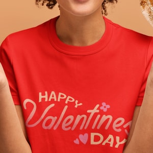 Happy Valentines day Unisex T-Shirt, Groovy love Shirts, Be My Valentine Tee Tops, Hearts And Flowers Love Shirt, Valentine Floral Love Tee.