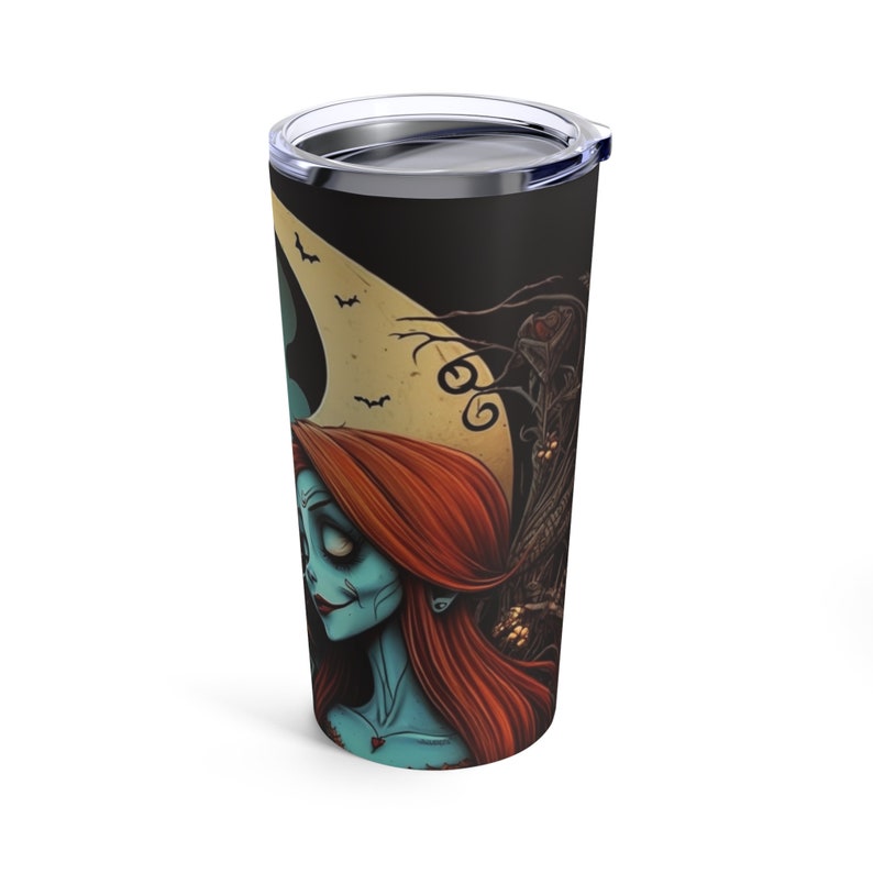 Vintage Halloween 20oz Tumbler, Jack And Sally Halloween Tumbler Gift, Jack Skellington Tapered Travel Tumbler, Nightmare Before Steel Cup. image 8