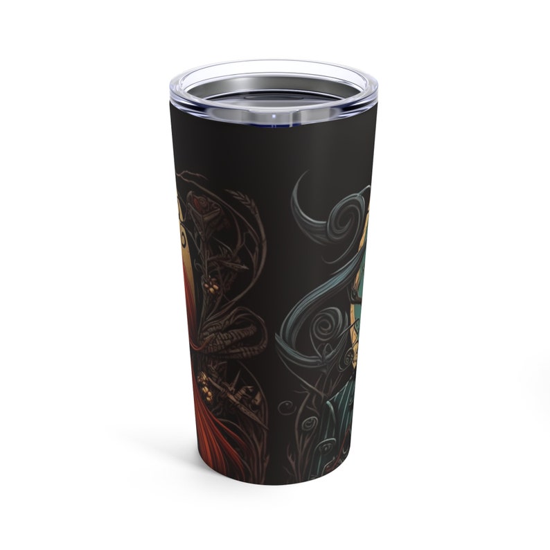 Vintage Halloween 20oz Tumbler, Jack And Sally Halloween Tumbler Gift, Jack Skellington Tapered Travel Tumbler, Nightmare Before Steel Cup. image 9