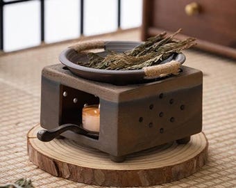 Wax melt Burner Black Green : Aromatherapy Oil Diffuser gift set, Wax melt Burner,Fragrance Diffuser, Palo Santo Burner,candle holder