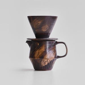 Ensemble de gouttes à café en céramique, cafetière de style wabi-sabi, service à verser en céramique, service à café, service à verser, cadeau café, cadeau d'oeuvres d'art pour elle