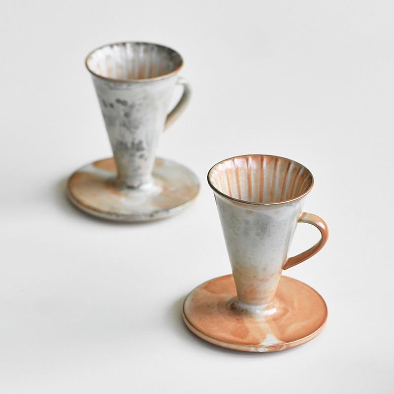 Ceramic Coffee Dripper Set,v30 Pour Over, Shino-yaki Mug,coffee