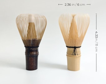 Handgemaakte paarse bamboe matcha-garde: Shin-bamboegarde met 70 tanden, zwarte achtervolging, verzending in de VS