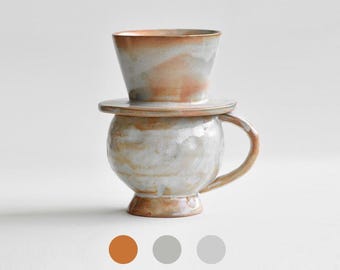 Ceramic Coffee Pour Over Set,V60 Pour Over,Porcelain Coffee Maker,Shino-yaki Coffee Server set,coffee Dripper,dripper set,Coffee Gift Set