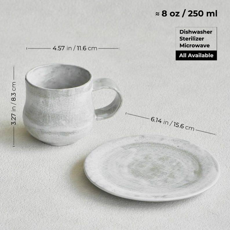 Keramik Kaffeetasse mit Untertassen-Set: Espressotasse, Strukturglasur Dreifarbig Bild 4