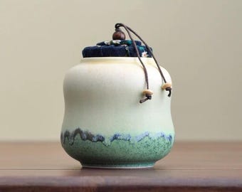 Ceramic Canisters,Asia tea Jar with Lid,tea pot,coffee sugar Storage,sugar bowl,Asian style Kitchen Container,food Storage,Ceramic Contanier
