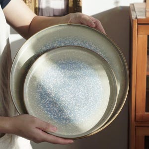 Dinnerware plate Set, Ceramic Dinner Plate: 8inch & 10inch Japanese Sushi Serving Dish in 4 Color, Bulk Dinnerware Supply
