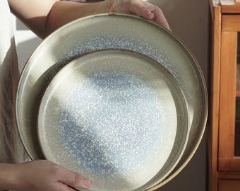 Dinnerware plate Set, Ceramic Dinner Plate: 8inch & 10inch Japanese Sushi Serving Dish in 4 Color, Bulk Dinnerware Supply