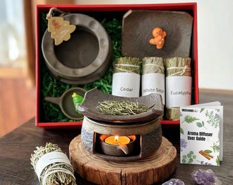 Aromatherapy Diffuser, Aroma burner Gift box: Wax Melt Burner Kit, Wax Warmer, Fragrance Diffuser, Aromatherapy gift for her