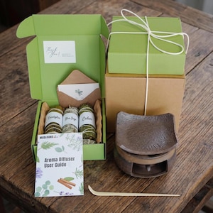 Aromatherapy Diffuser herb kit, Aroma burner Gift box: Wax Melt Burner Kit, Wax Warmer, Fragrance Diffuser with herbs