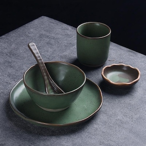 Handmade dinnerware, Organic Dinner tableware, Set of 5  Summer severware, Dinner set, Ceramic plate set, Set of plates,bowls,mugs,spoons